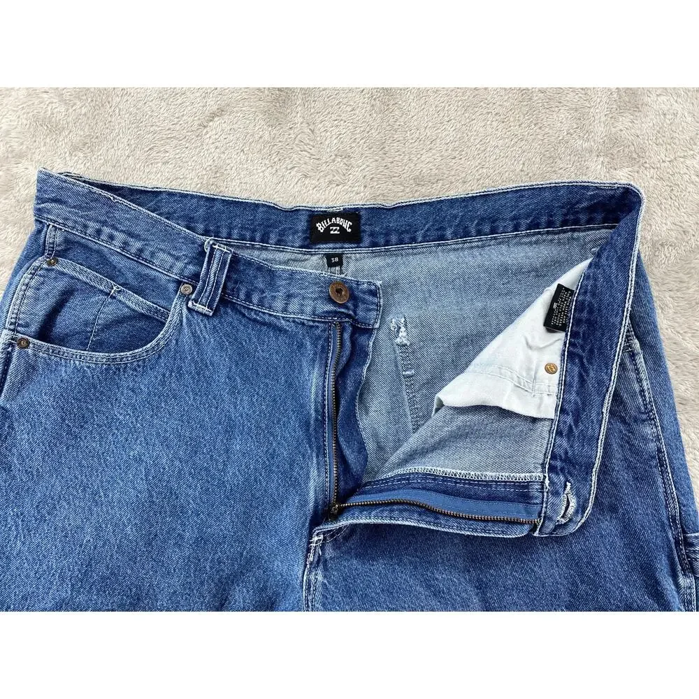 Billabong Carpenter Denim Shorts Men's Size 38 Blue Baggy Y2K Skate Utility